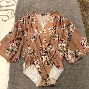 Eleven 22 floral wrap blouse